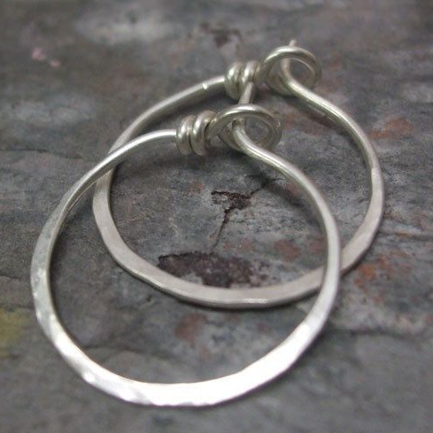 Vintage Silver Plated Hoop Earrings