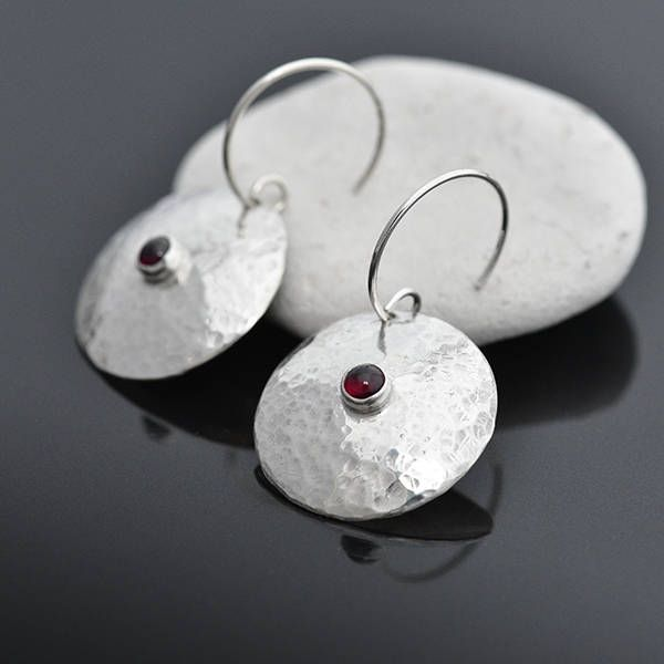 Vintage Rounded Red Inlaid Zirconia Earrings