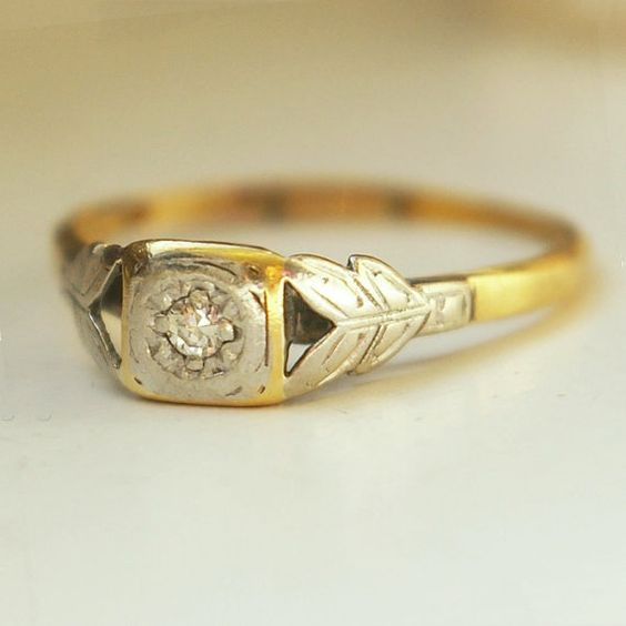 Vintage Hollow Square Bright Ring