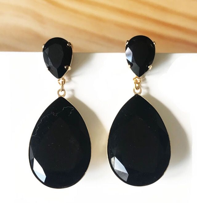 Vintage Black Drop Earrings