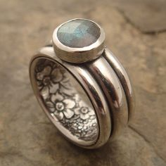 Vintage Blue stone Layered Ring