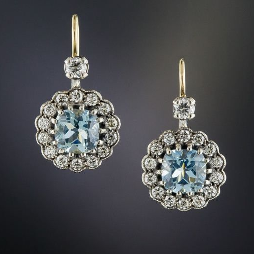 Vintage Blue Sky Bright Mandala Earrings