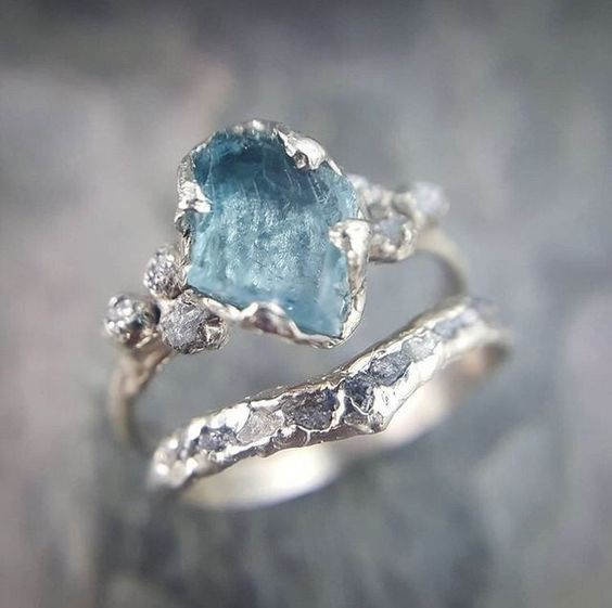 Vintage Blue Stone Silver Ring