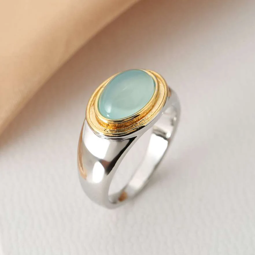 Vintage Green Moonstone Ring