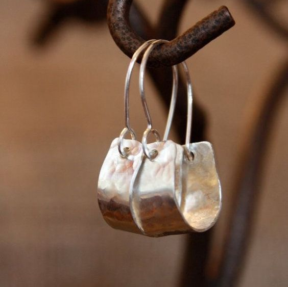 Vintage Silver Basket Earrings