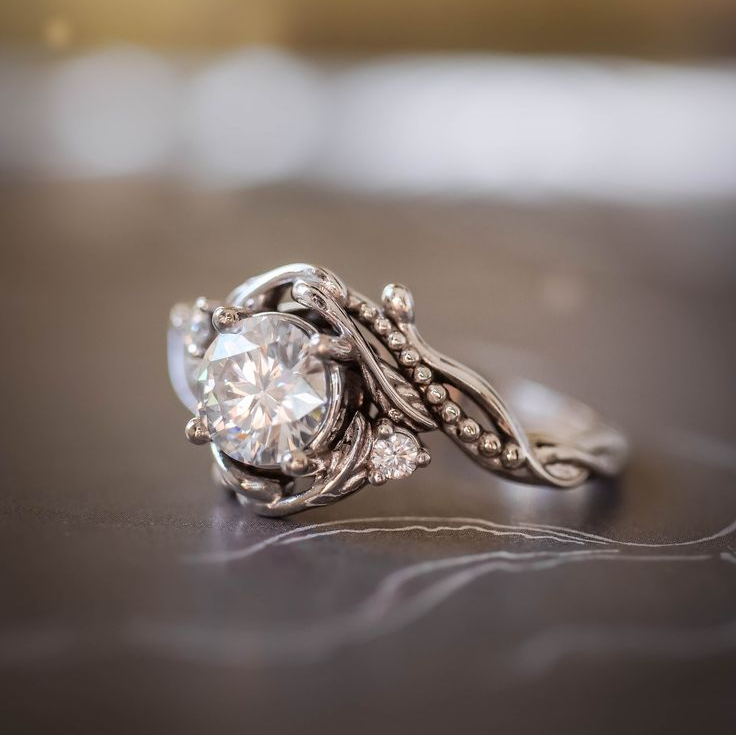 Vintage Zirconia Silver Branch Ring