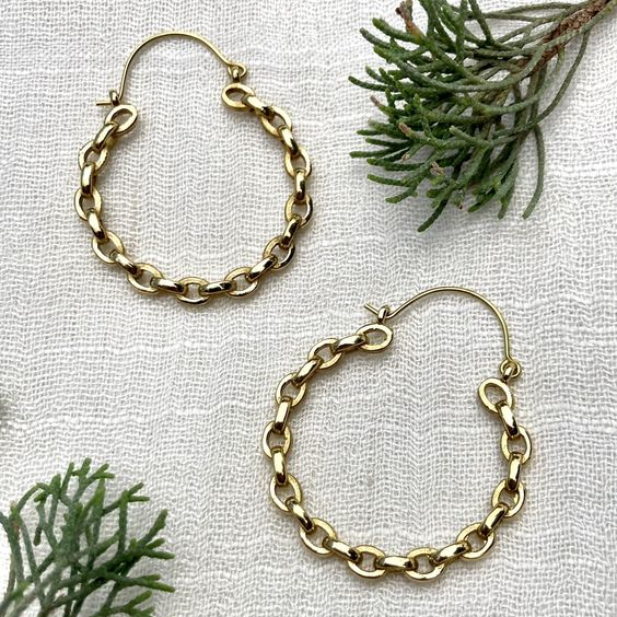 Vintage Golden Braided Hoop Earrings