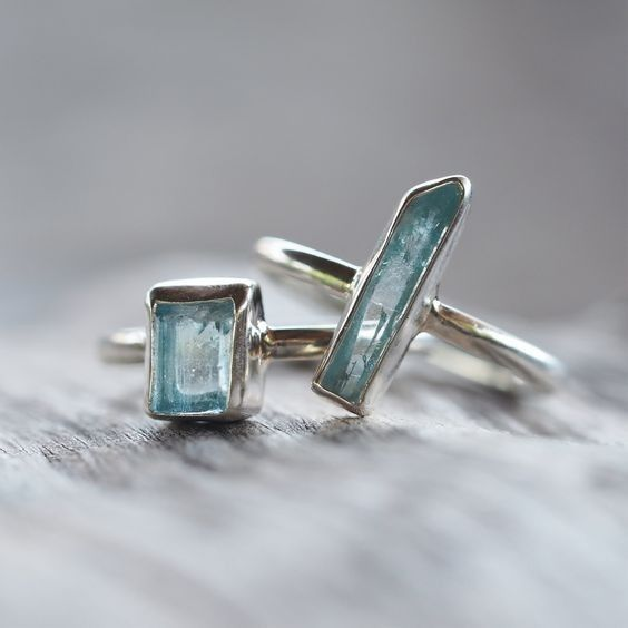 Vintage Aquamarine Ring Set