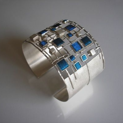 Vintage Hollow Blue Silver Ring