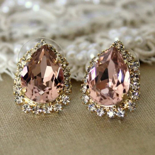 Vintage Pink Glass Earrings