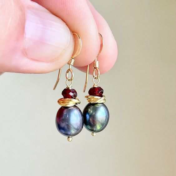 Vintage Blue Pearl Earrings