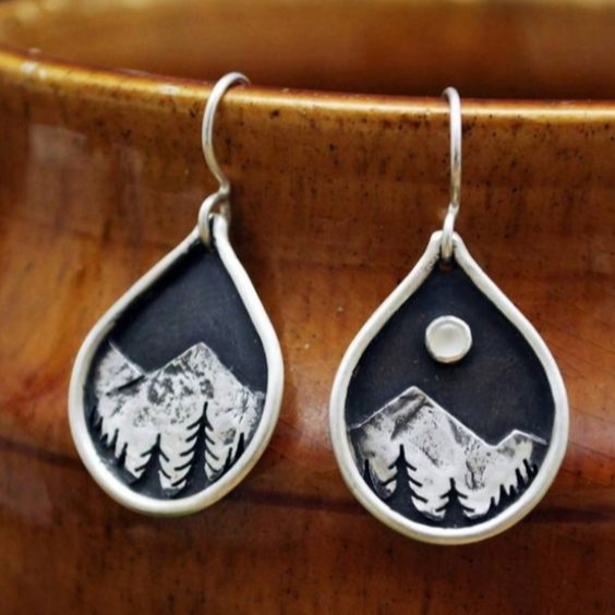 Vintage Mountain Drop Earrings