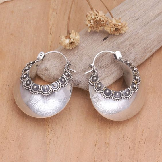 Vintage Silver Basket Earrings