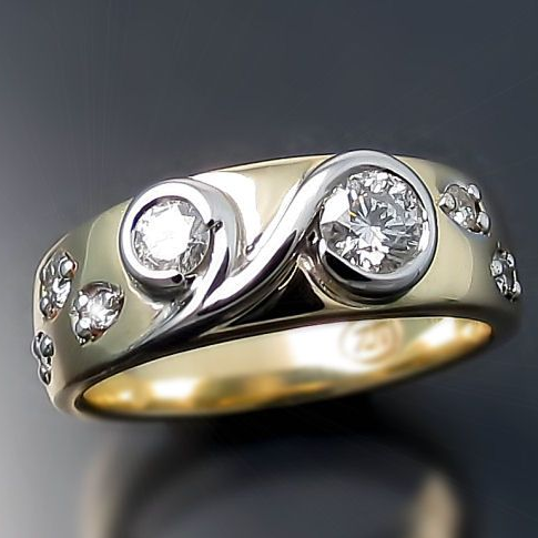 Vintage Zirconia Prifddinas Gold & Silver Ring