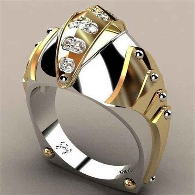 Vintage Gold & Silver Bright Zirconia Ring