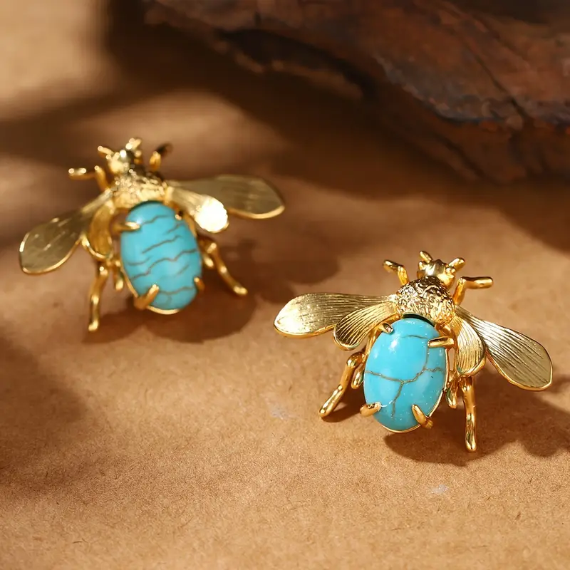 Vintage Dragonfly Opal Earrings