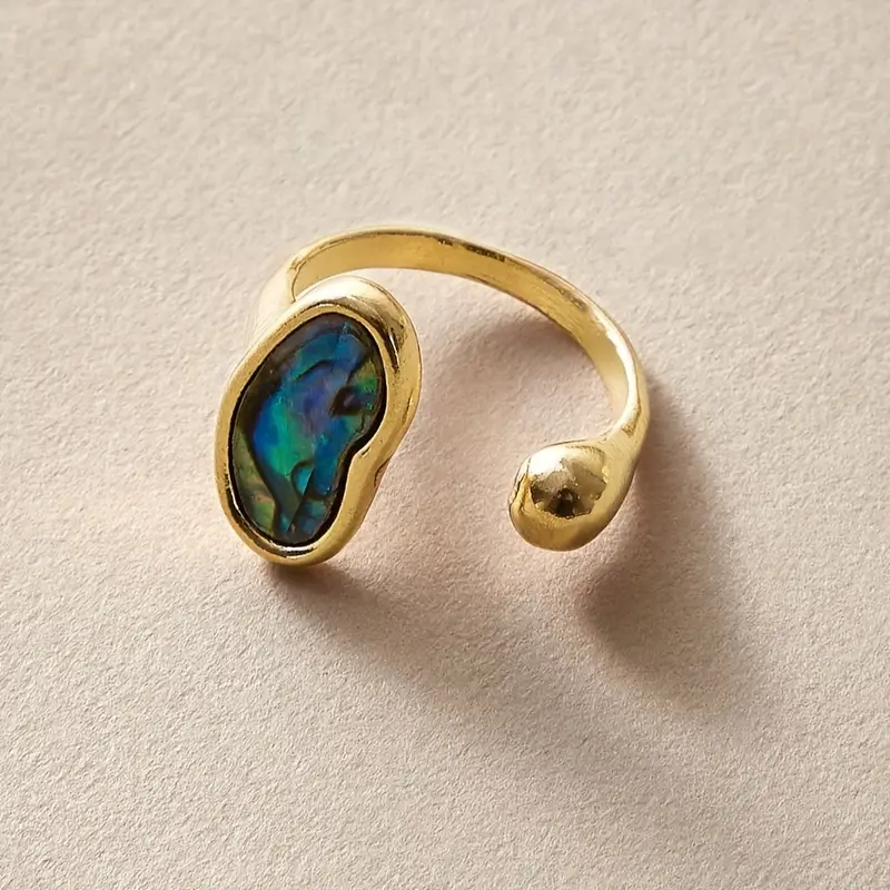 Vintage Chromatic Stone Open Ring