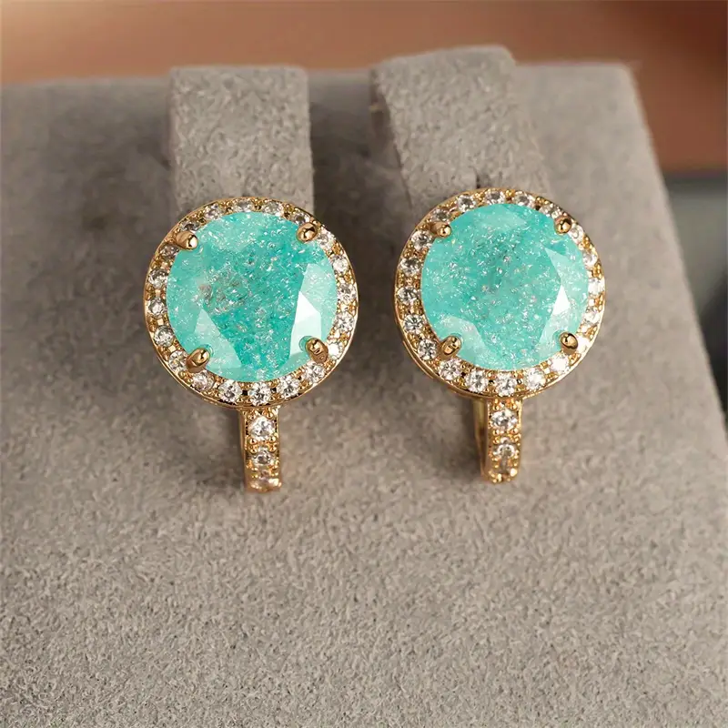 Vintage Blue Rounded Turquoise Earrings
