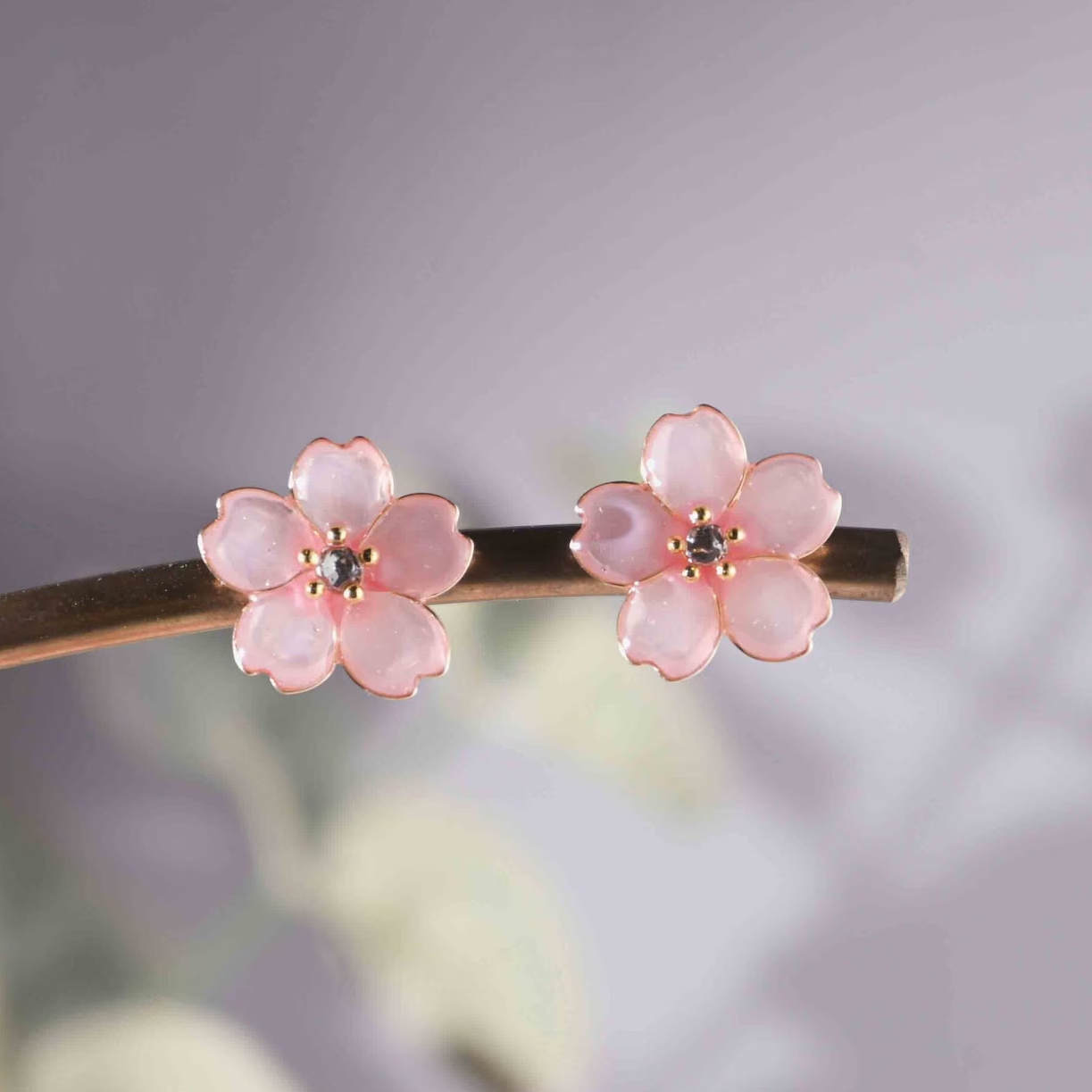 Vintage Pink Blossom Earrings