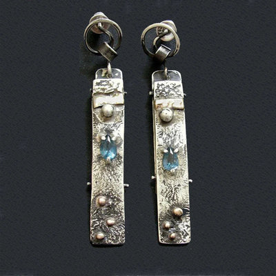 Blue Stone Handmade Earrings