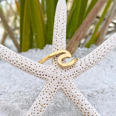 Gold Sea Wave Ring