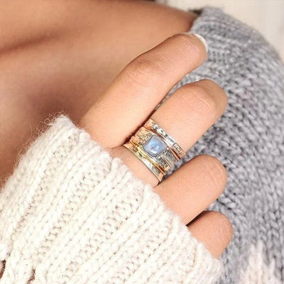 Chunky Moonstone Meditation Ring