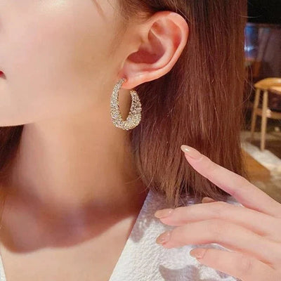 Luxury Shiny Earrings in Gold
