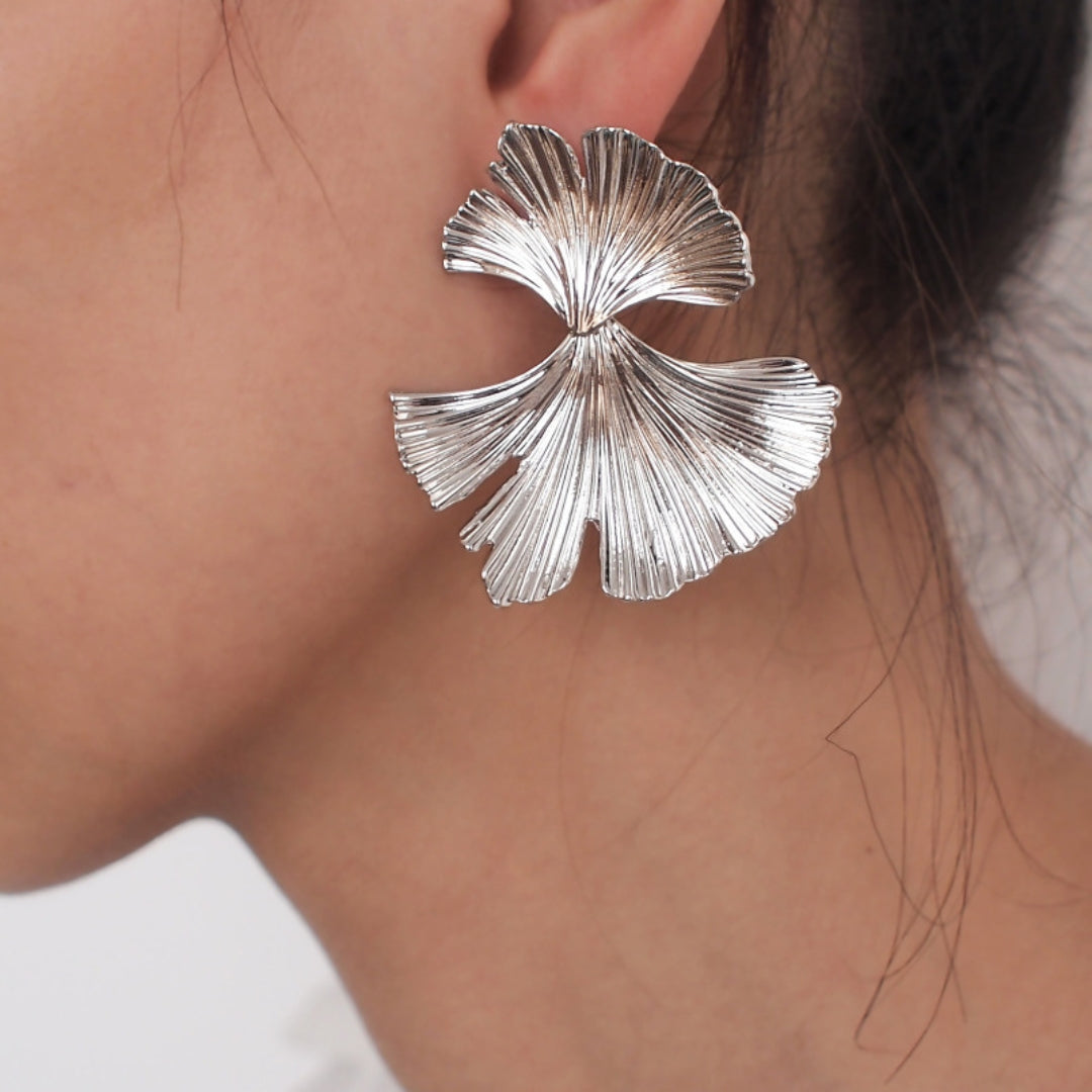 Silver and Gold Petal Earrings