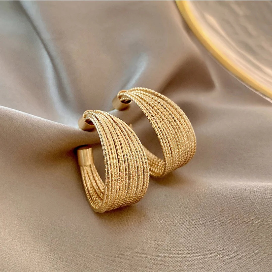 Elegant Golden Mesh Earrings