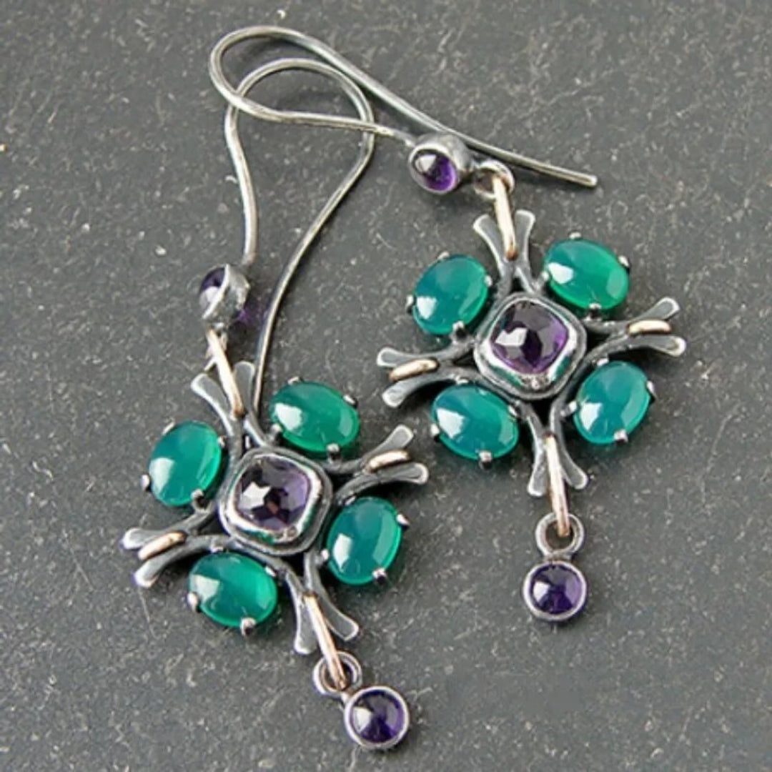 Vintage Turquoise Crystal Earrings