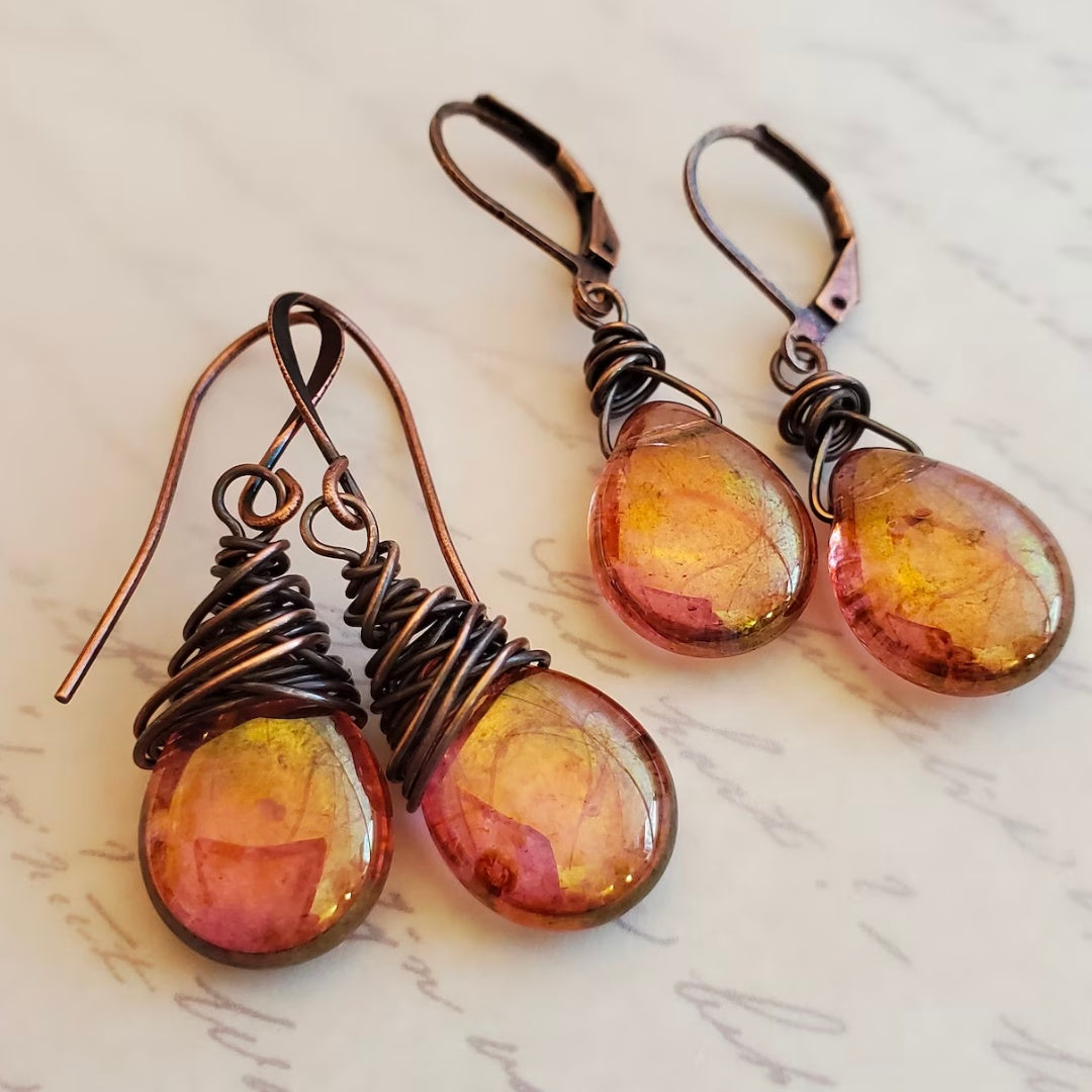 Vintage Cosmic Stone Earrings