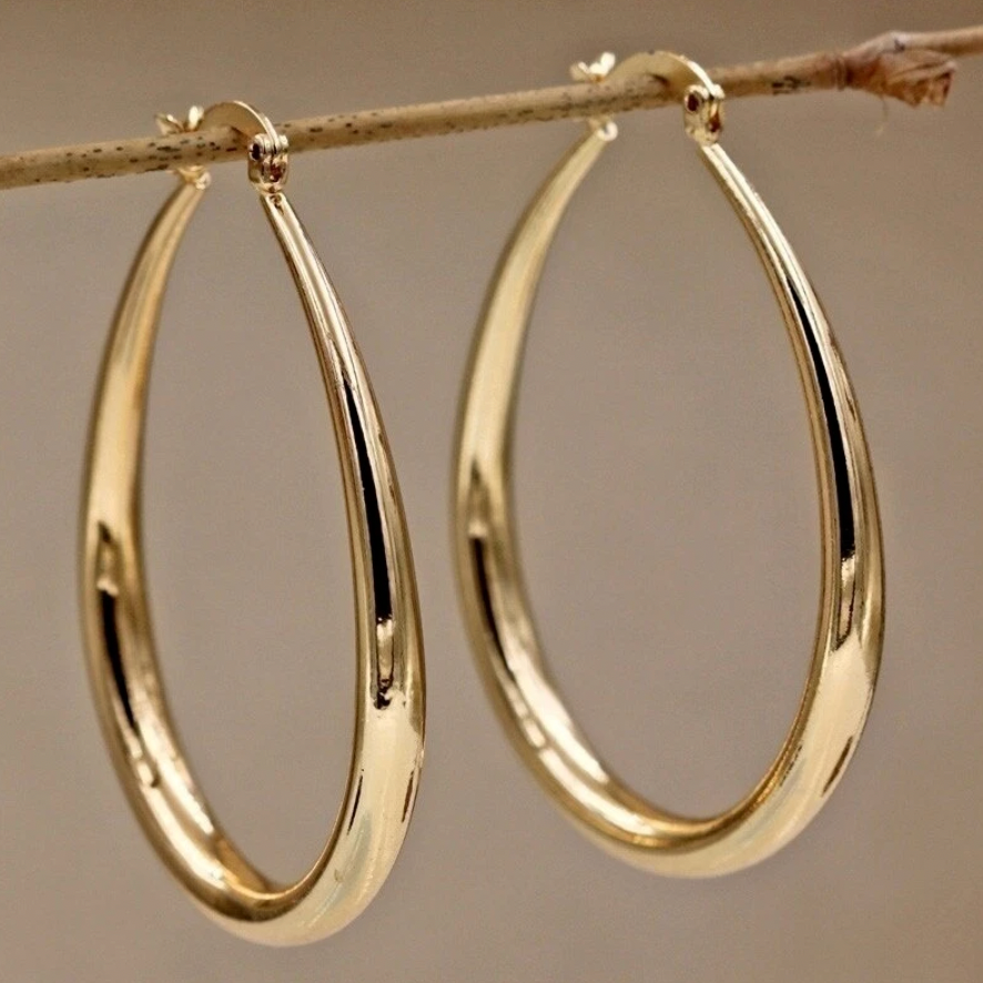 Large Golden Hoop Earrings