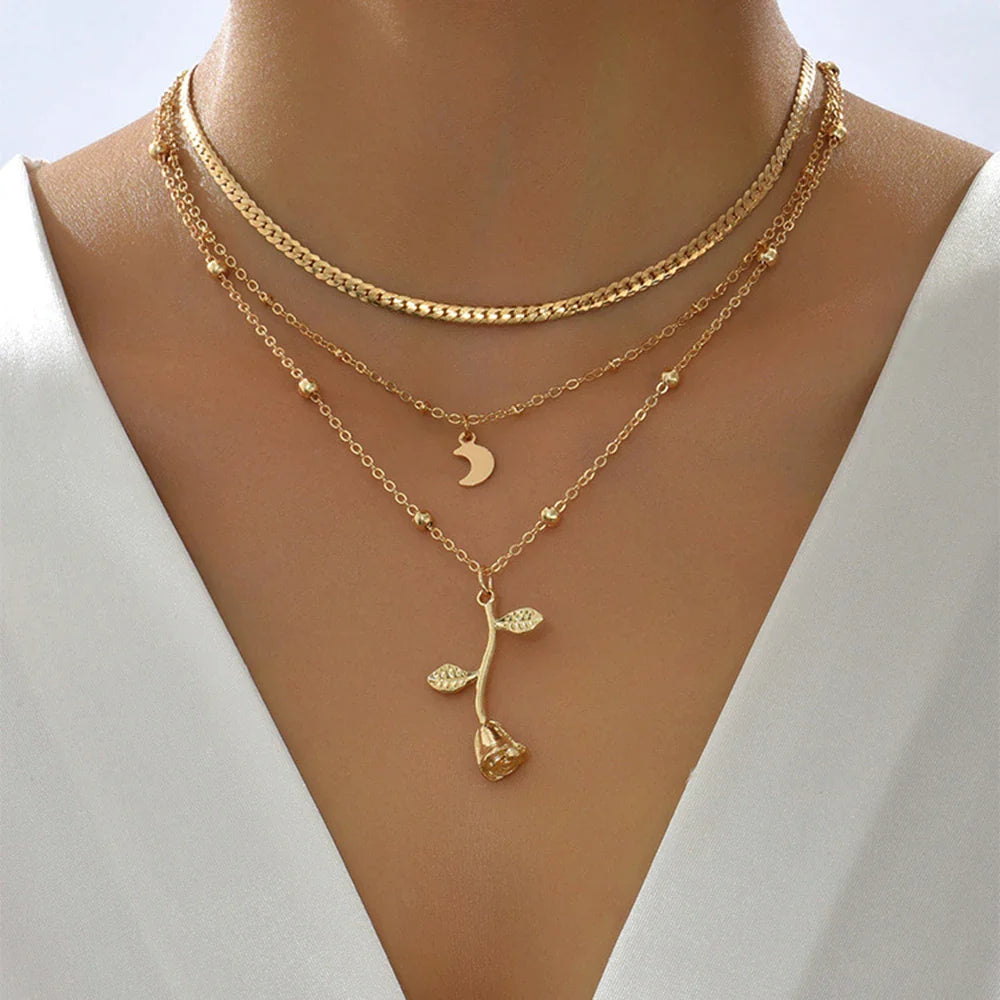 Golden Rose Necklace