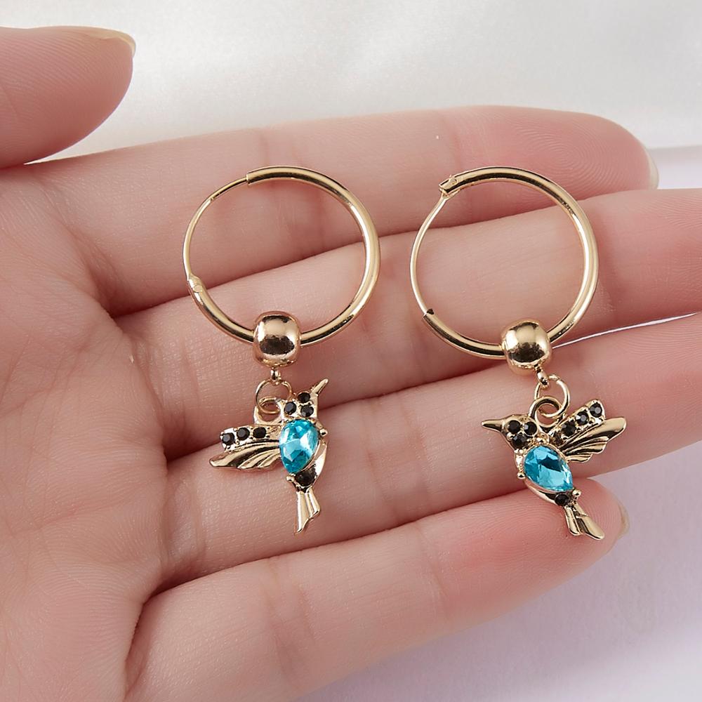 Limited Edition Flying Hummingbird Earrings with Zirconia Inlay