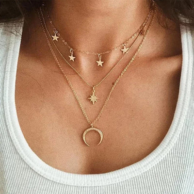 Moon Necklace in Silver