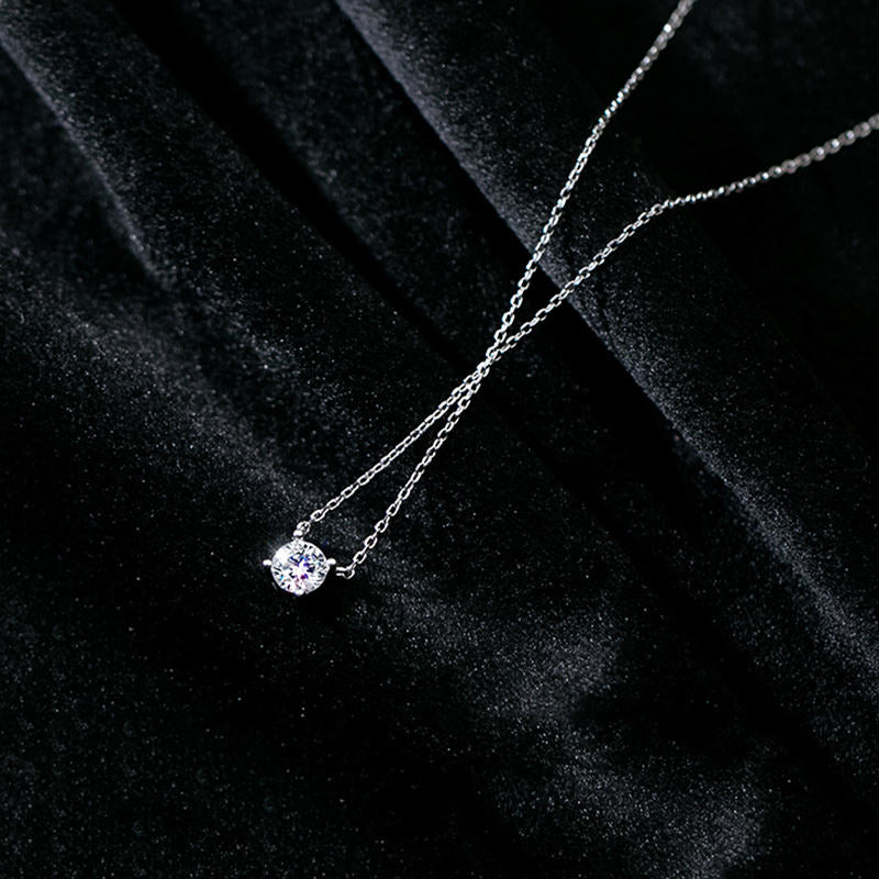 925 sterling silver necklace with zircons