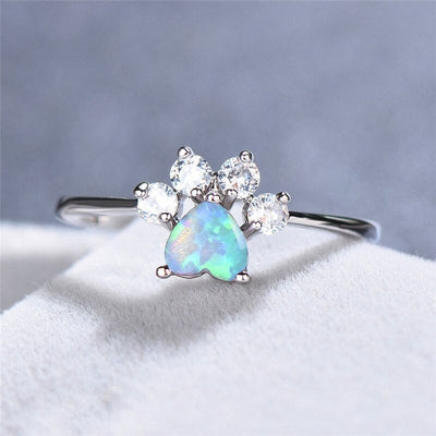 Opal and Zirconia Ring