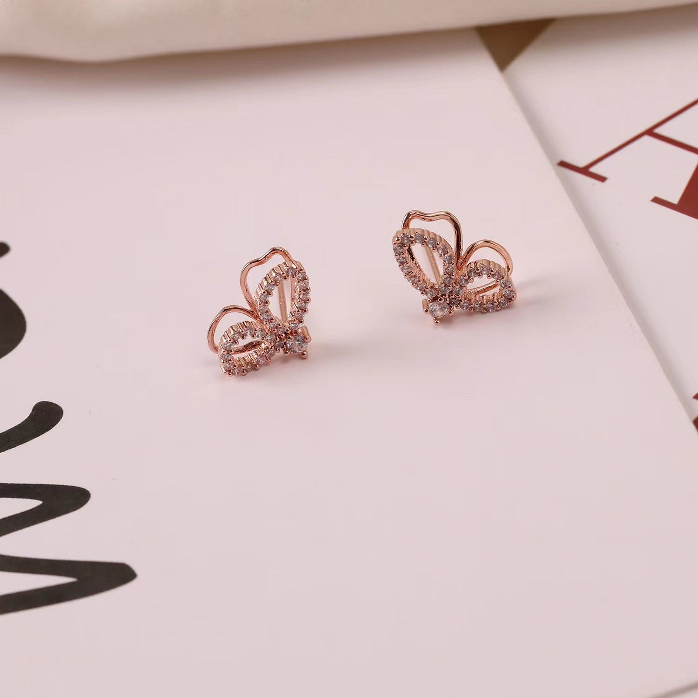 Rose Butterfly Earrings