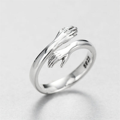 Lovely Adjustable Hug Ring in Silver