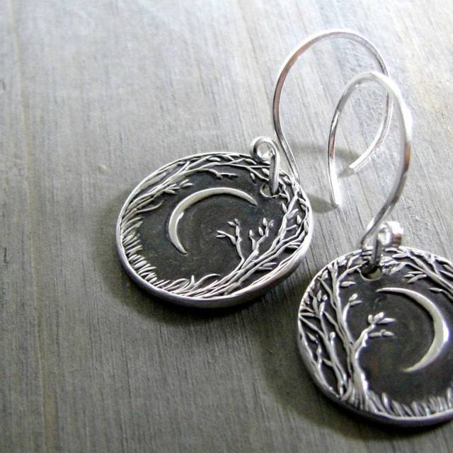 Moonlight Vintage Silver Earrings