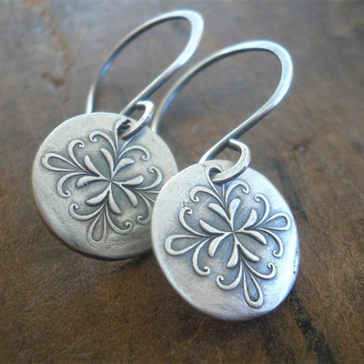 Vintage Rounded Silver Earrings