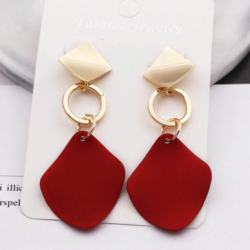 Vintage Red Golden Earrings