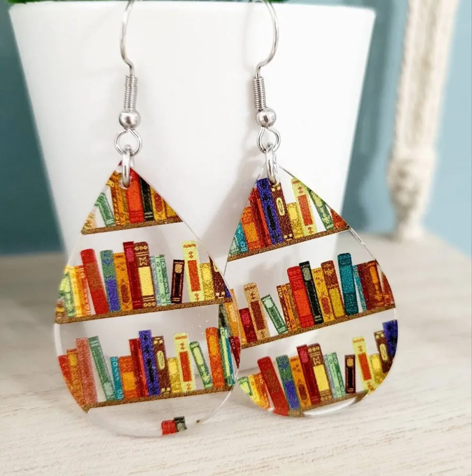 Colorful Drop Books Earrings