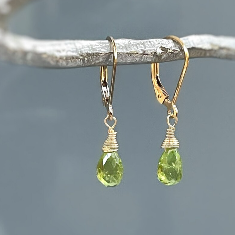 Vintage Green Crystal Earrings