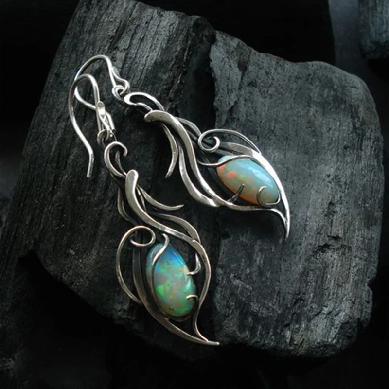 Vintage Blue Opal Earrings