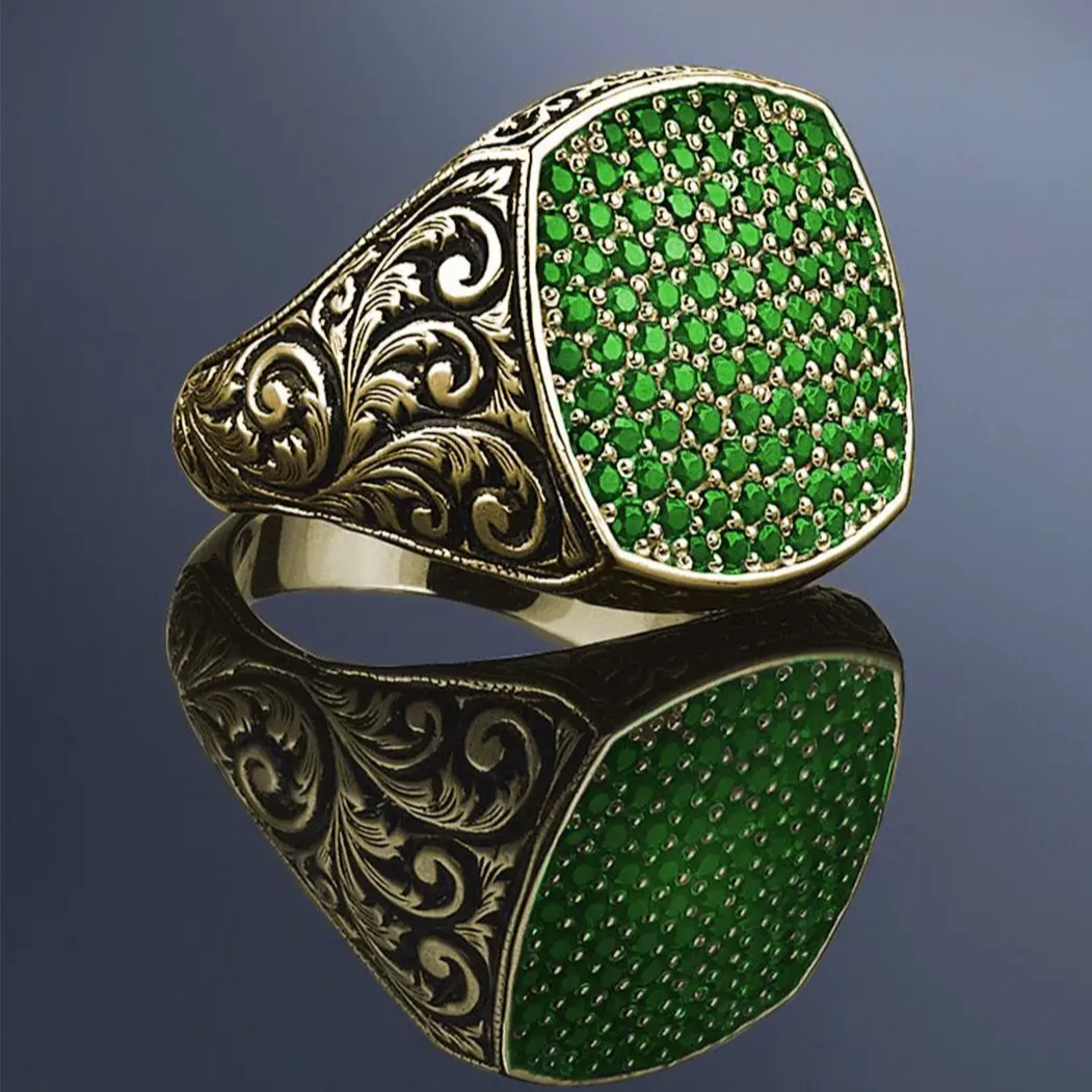 Vintage Inlaid Zirconia Ring