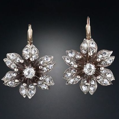 Vintage Crystal Flower Earrings