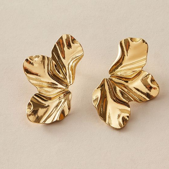 Vintage Irregular Golden Earrings