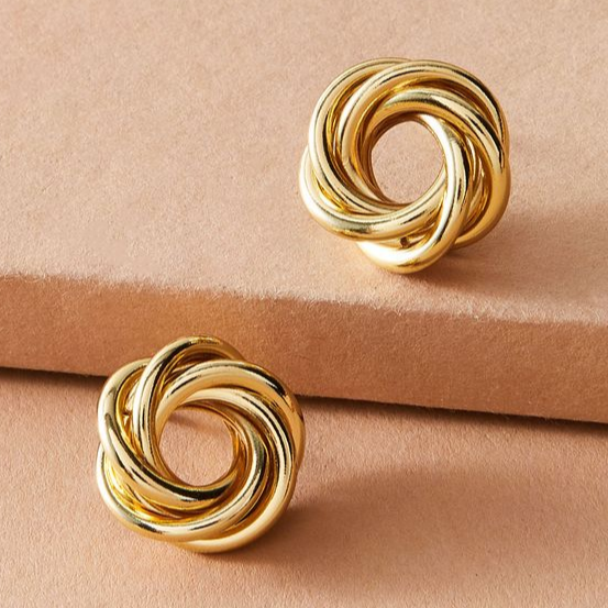 Vintage Golden Spiral Earrings