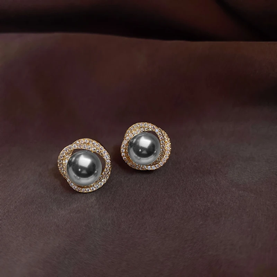 Elegant Pearl Zirconia Earrings